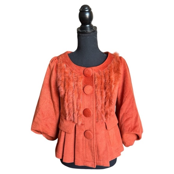 NWT ANTHROPOLOGIE Ryu jacket with Fur Trim - Picture 1 of 6